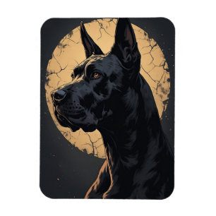 Black Dog Portrait For Loyal Dog Lovers Magnet