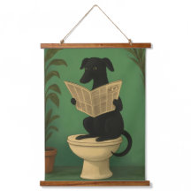 Black Dog Reading Newspaper Wall Art
