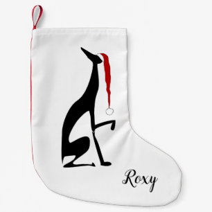 Black Dog Santa Hat Small Christmas Stocking