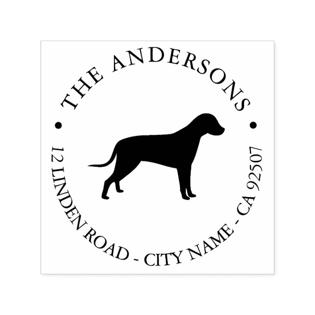 Black Dog Silhouette Self Inking Rubber Stamp (Design)