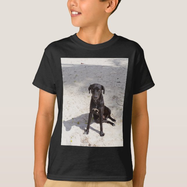 Black dog with an evil eye T-Shirt (Front)