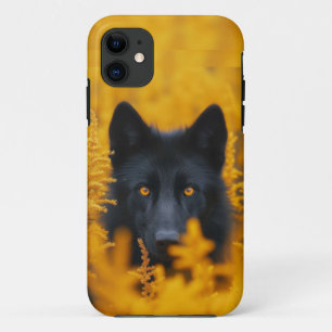 Black Dog with Stunning Gold Eyes Case-Mate iPhone Case