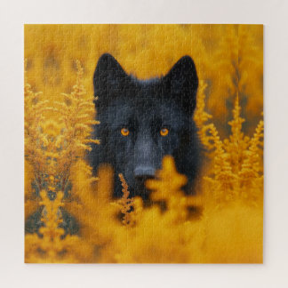 Black Dog with Stunning Gold Eyes Jigsaw Puzzle