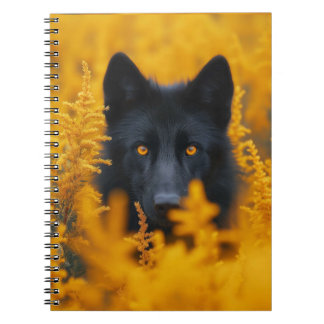 Black Dog with Stunning Gold Eyes Notebook