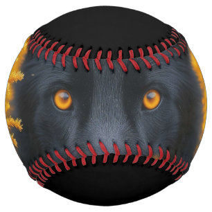 Black Dog with Stunning Gold Eyes Softball