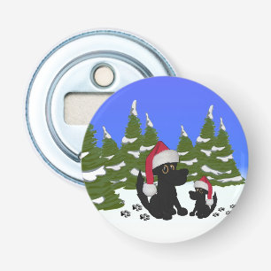 Black Dogs Christmas Bottle Opener