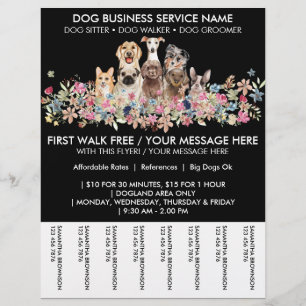 Black Dogs flowers cute puppies tickets Flyer
