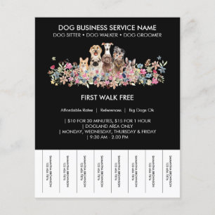 Black Dogs flowers cute puppies tickets Flyer