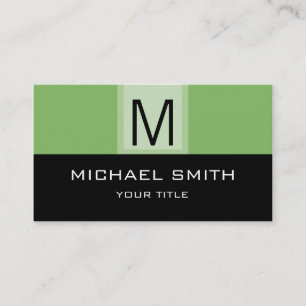 Black & Dollar bill Professional Monogram Business Card