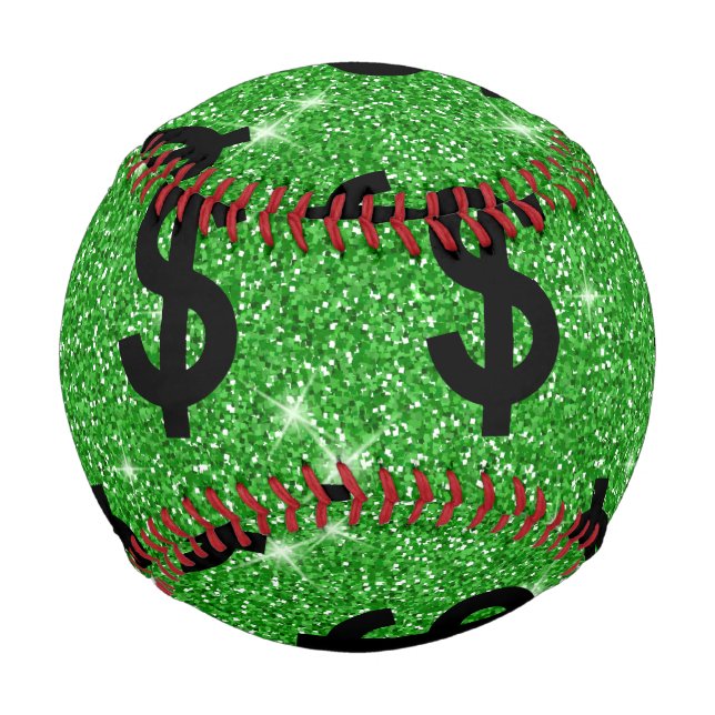 Black Dollar Sign Money Entrepreneur Wall Street Baseball (Front)