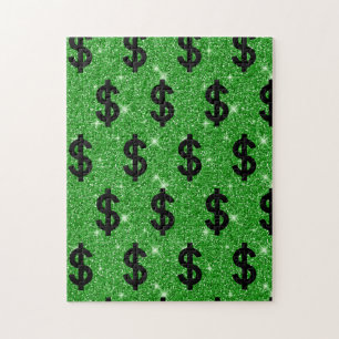 Black Dollar Sign Money Entrepreneur Wall Street Jigsaw Puzzle