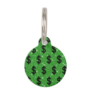 Black Dollar Sign Money Entrepreneur Wall Street Pet Tag