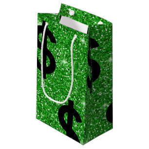 Black Dollar Sign Money Entrepreneur Wall Street Small Gift Bag