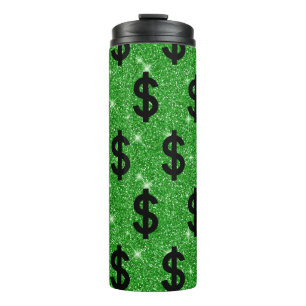Black Dollar Sign Money Entrepreneur Wall Street Thermal Tumbler