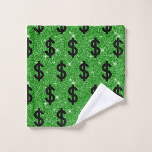 Black Dollar Sign Money Entrepreneur Wall Street Wash Cloth