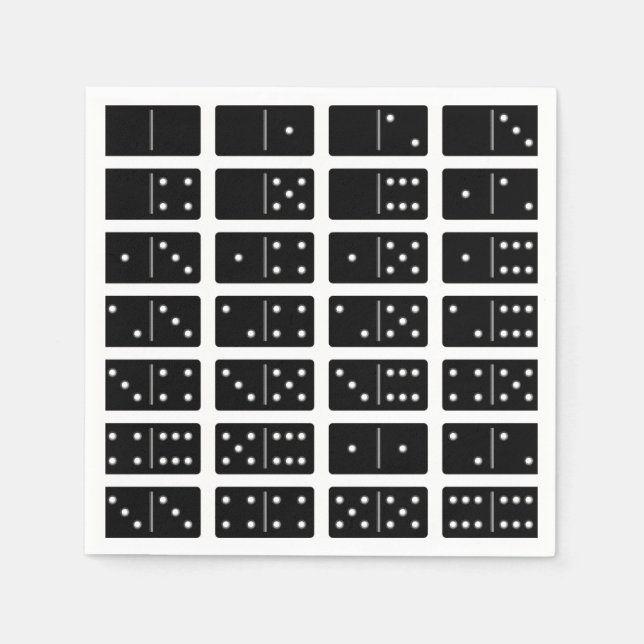 Black Dominoes Paper Napkins (Front)
