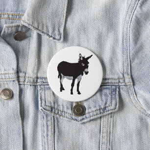 Black Donkey 7.5 Cm Round Badge