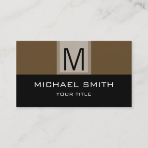 Black & Donkey brown Professional Monogram Business Card