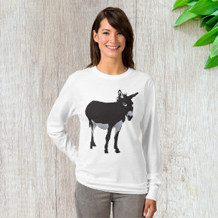Black Donkey Womens Long-Sleeve T-Shirt