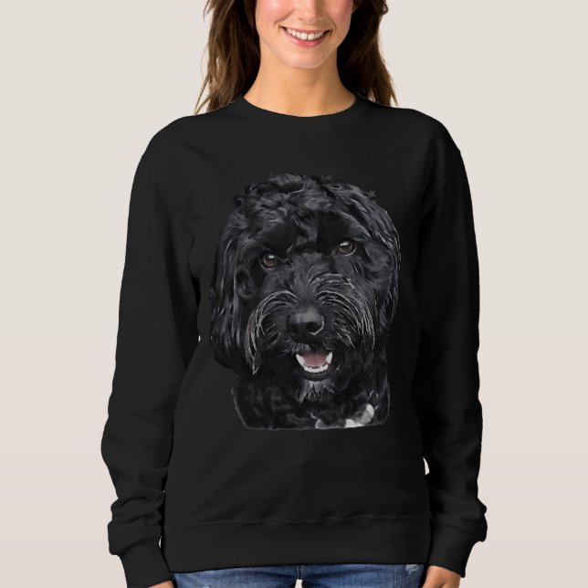 Black Doodle Cockapoo Dog Sweatshirt (Front)