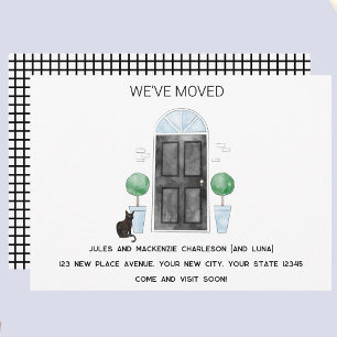 Black Door and Cat We Have Moved New Home Announcement