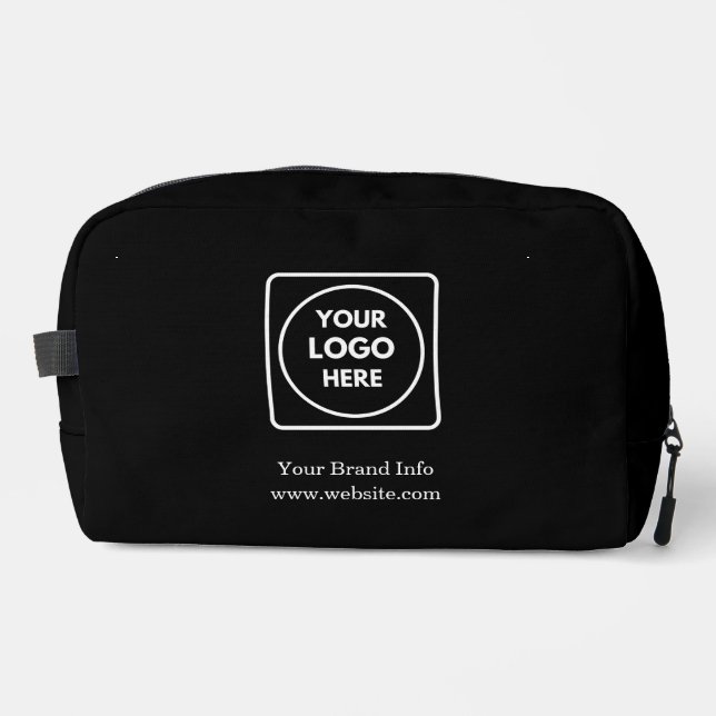Black Dopp Kit | Custom Modern Business Logo  (Front)