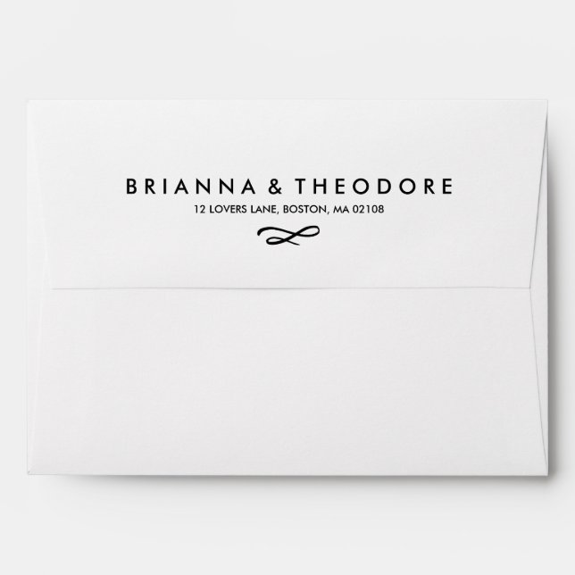 Black Dot Liner with Return Address Envelope (Back (Top Flap))