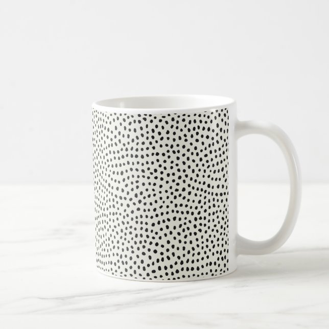 Black Dot Pattern Coffee Mug (Right)