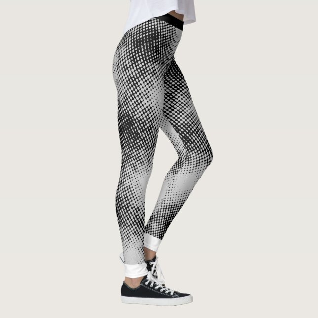 BLACK Dot Pattern on (Your Background Colour) Leggings (Right)