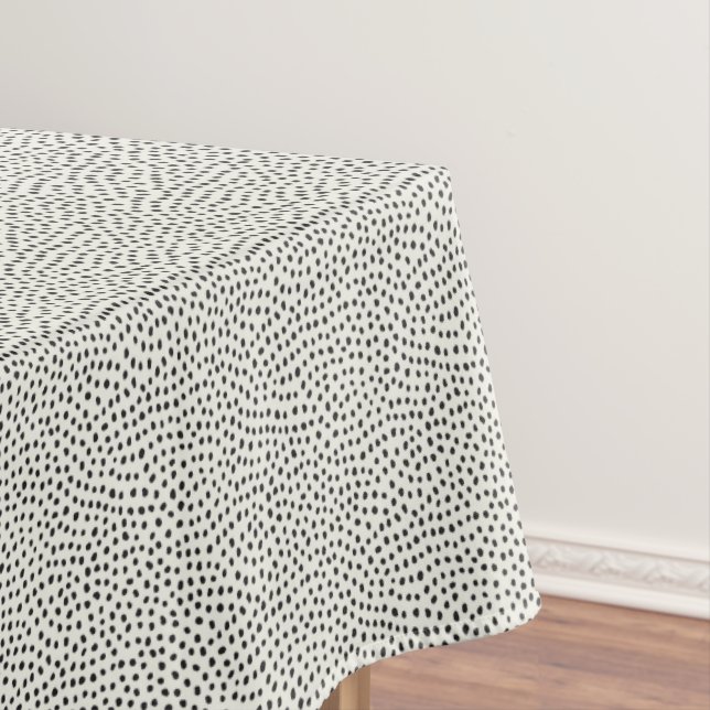 Black Dot Pattern Tablecloth (In Situ)