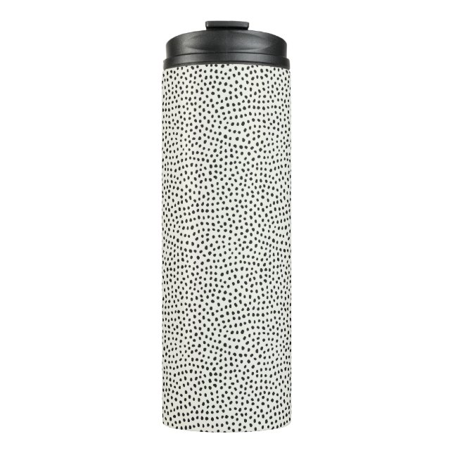Black Dot Pattern Thermal Tumbler (Front)