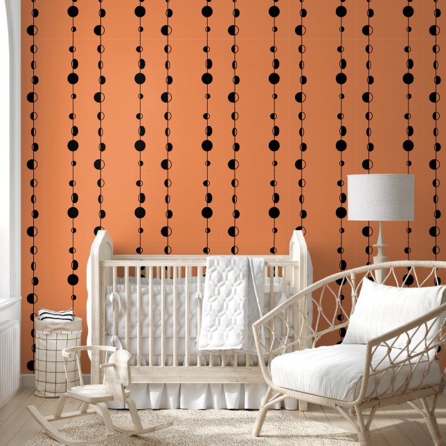 Black dots and vertical lines on Orange Wallpaper (Kids)