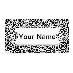 Black Dots & Circle Pattern + your text & backgr.