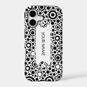 Black Dots & Circle Pattern + your text & backgr.