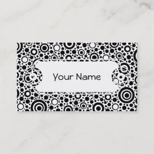 Black Dots & Circle Pattern + your text & backgr. Business Card
