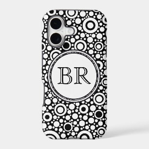 Black Dots & Circles Grid + your backgr. & text