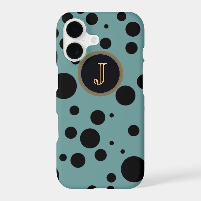 black dots on blue monogrammed (Back)