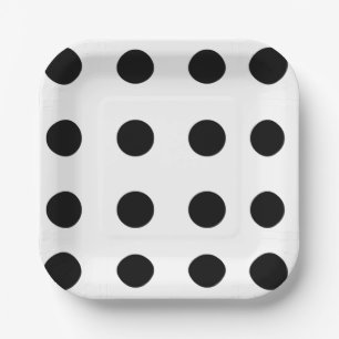 Black Dots Paper Plate