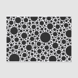 Black Dots Pattern + your backgr. & text Tissue Paper