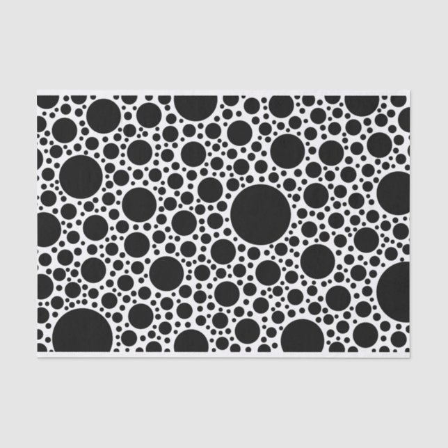 Black Dots Pattern + your backgr. & text Tissue Paper (Front)