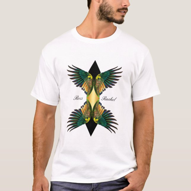 Black Double Wings Diamond Design T-Shirt (Front)