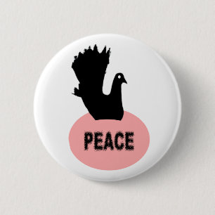 Black Dove Peace Button
