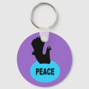 Black Dove Peace Keychain