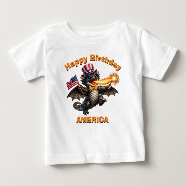Black Dragon (6d) Patriotic Kid T-Shirt (Front)