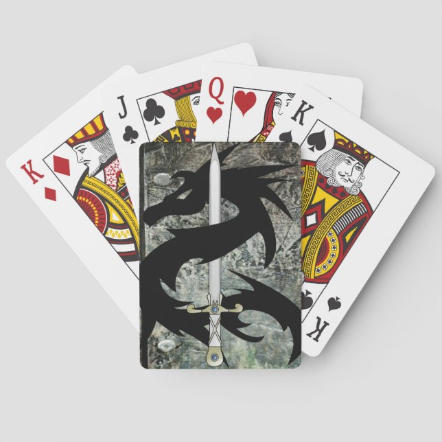 Black Dragon and Sword Playing Cards (Back)