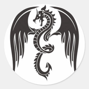 BLACK dragon BLACK DRAGON Classic Round Sticker