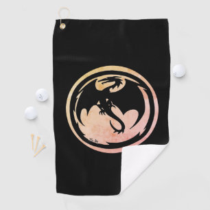 Black Dragon black golf towel