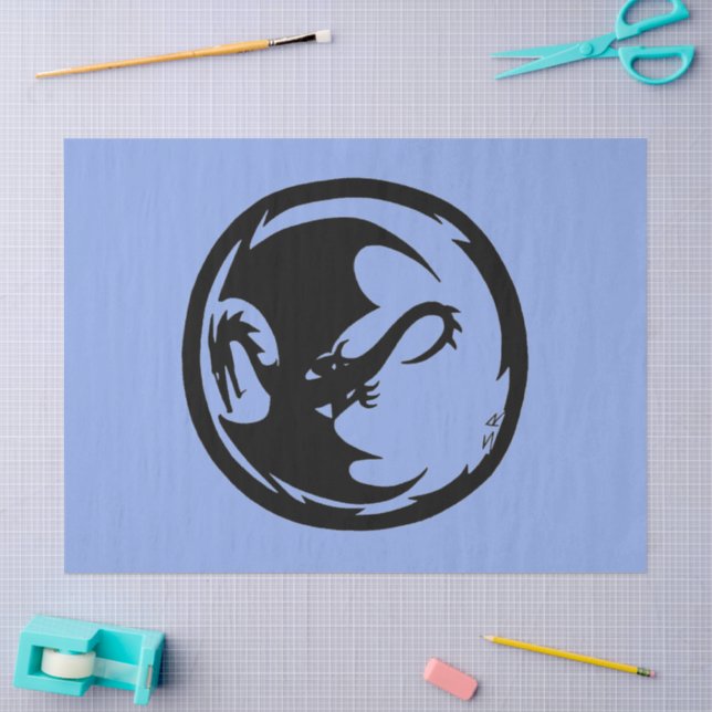 Black Dragon blue tissue paper large (Craft)