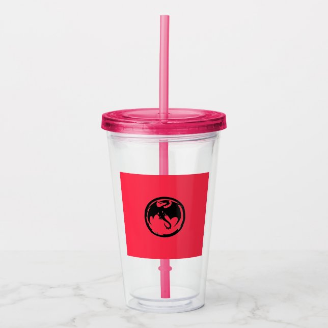 Black Dragon coral acrylic tumbler (Front)