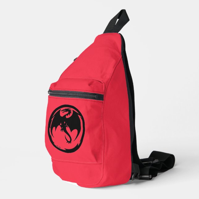 Black Dragon coral sling bag backpack (Right Corner)